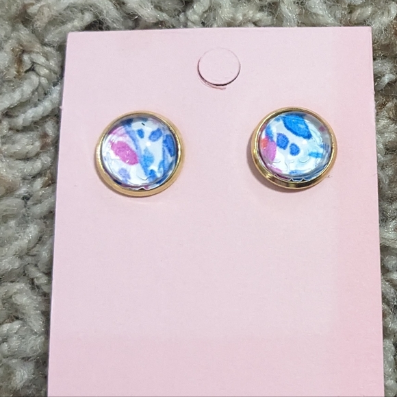 Lilly Pulitzer inspired earrings - Picture 2 of 2